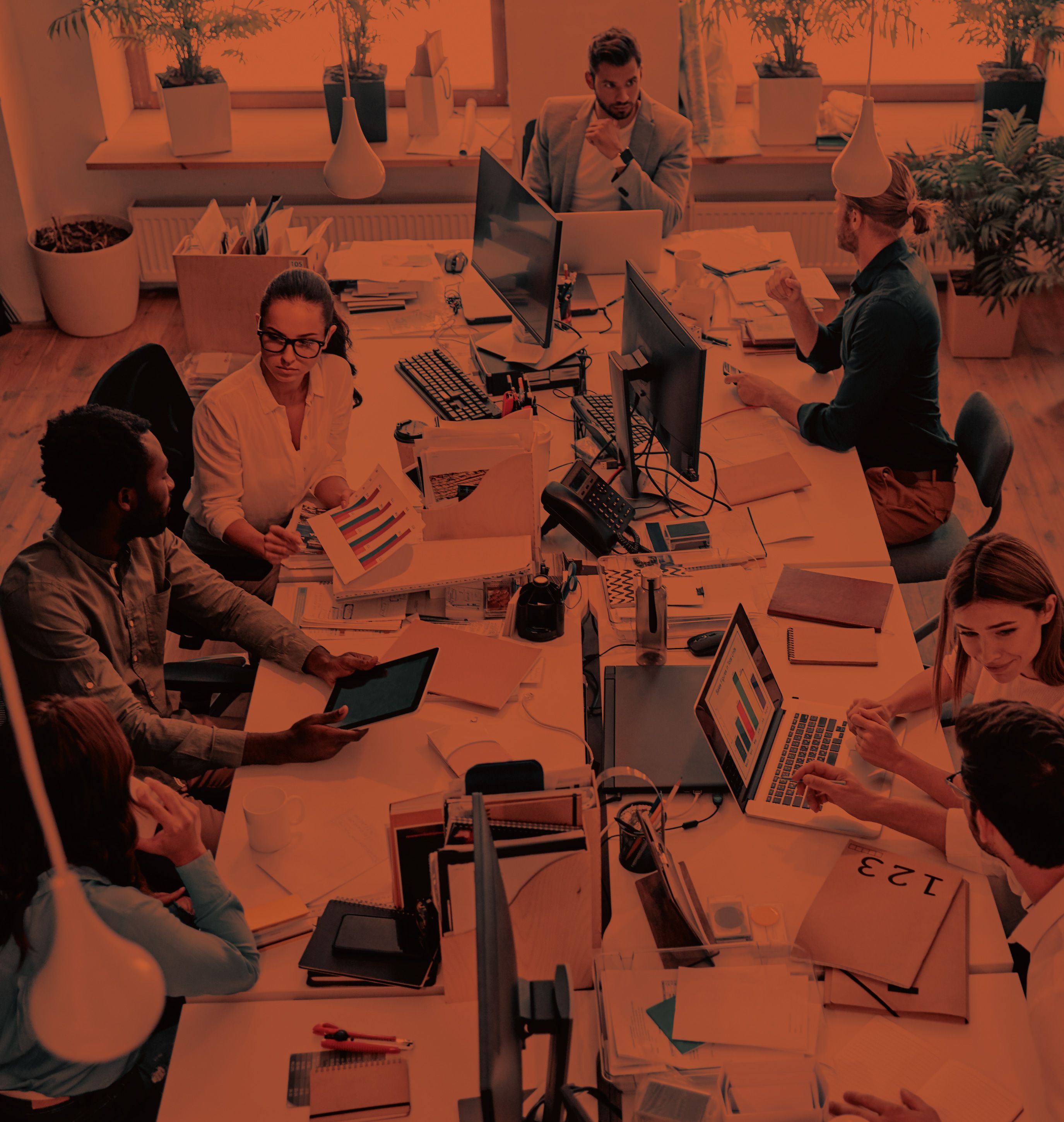 People working in an office.