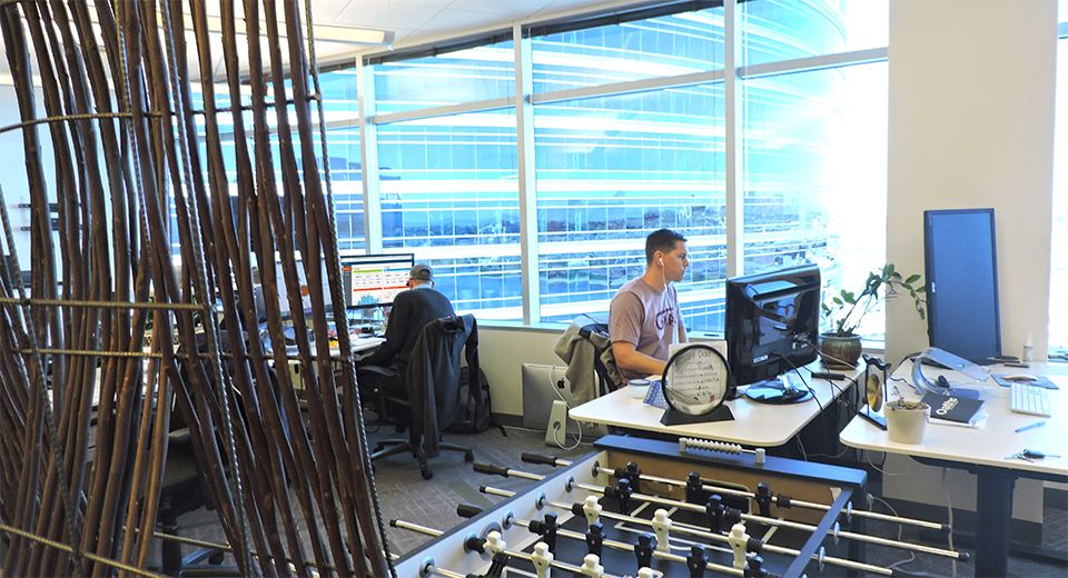 Genius Monkey employees at the office.