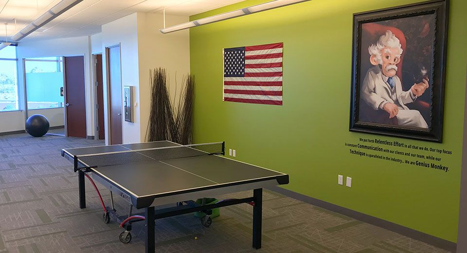 Genius Monkey office ping pong table.